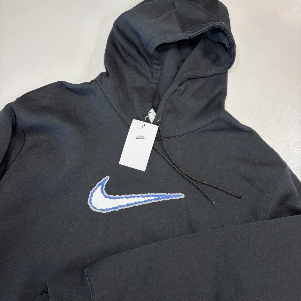 Nike Hoodie Mens XXL Black Pullover Sweatshirt Large Swoosh Logo Pocket NWT